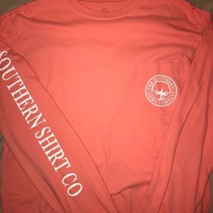 Coral Southern Shirt Company Long Sleeved Shirt